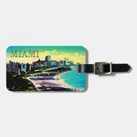 Miami Beachフロリダの超現実的な色 ラゲッジタグ (正面横)