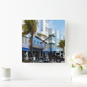 Miami Beach スクエア壁時計 (ホーム)