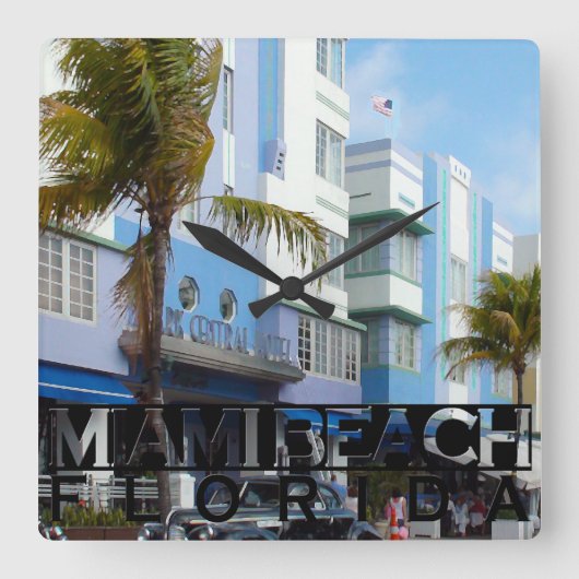 Miami Beach スクエア壁時計 (正面)