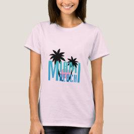 Miami Beach、フロリダのタイポグラフィのカッコいい Tシャツ