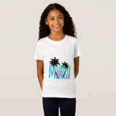 Miami Beach、フロリダのタイポグラフィのカッコいい Tシャツ (正面フル)