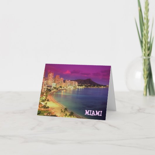 MIAMI BEACH、フロリダの「願いHEREでした カード (正面)