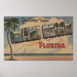 Miami Beach、フロリダ-大きい手紙場面 ポスター