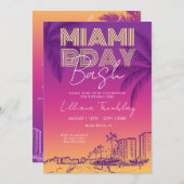 Miami Beach Birthday Weekend Itinerary 招待状 (正面/裏面)