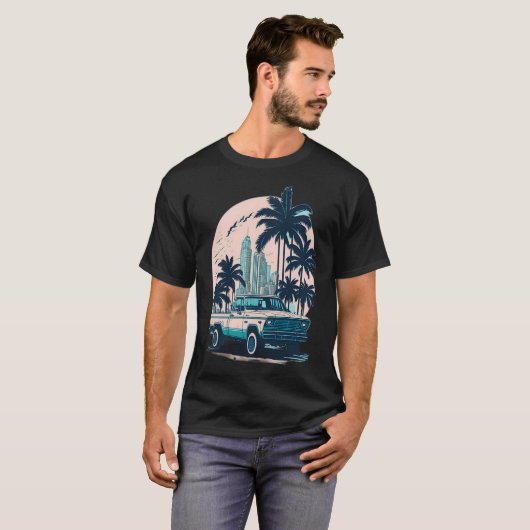 MIAMI beach Cars 6 Tシャツ (正面フル)