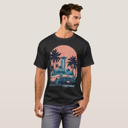 MIAMI beach Cars 9 Tシャツ (正面フル)