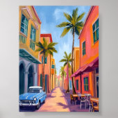 Miami Beach Colorful Street Scene ポスター (正面)