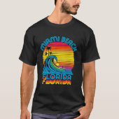 Miami Beach Florida Retro Throwback Surf & Beach S Tシャツ (正面)