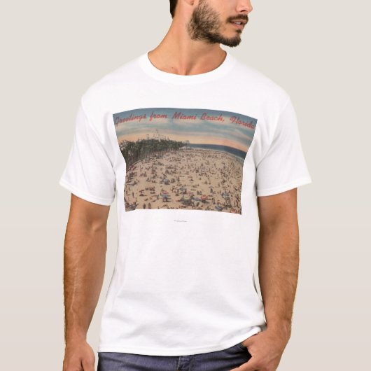 Miami Beach、FloridaGreetings FromMiami、FL Tシャツ (正面)