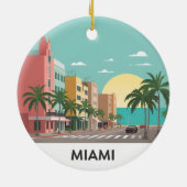 Miami Beach Ocean Drive Art Deco セラミックオーナメント (裏面)