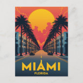Miami Beach Palms Art Deco ポストカード (正面)