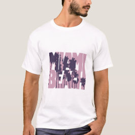 miami beach pink violet fun tシャツ