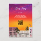 Miami Beach Rainbow Row Charleston Palm Wedding エンクロージャーカード (正面)
