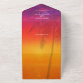Miami Beach Rainbow Row Charleston Palm Wedding オールインワン招待状 (外側)