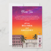 Miami Beach Rainbow Row Charleston Palm Wedding サンキューカード (正面)