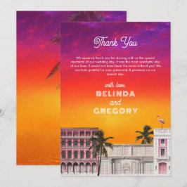 Miami Beach Rainbow Row Charleston Palm Wedding サンキューカード