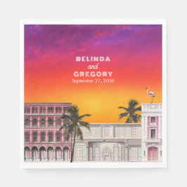 Miami Beach Rainbow Row Charleston Palm Wedding スタンダードランチョンナプキン