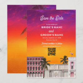 Miami Beach Rainbow Row Charleston Palm Wedding セーブザデート