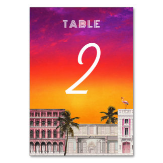 Miami Beach Rainbow Row Charleston Palm Wedding テーブルナンバー