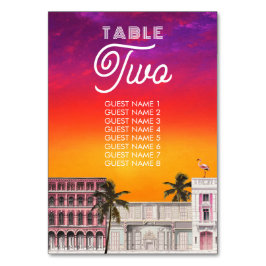 Miami Beach Rainbow Row Charleston Palm Wedding テーブルナンバー