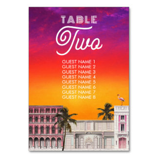 Miami Beach Rainbow Row Charleston Palm Wedding テーブルナンバー