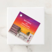 Miami Beach Rainbow Row Charleston Palm Wedding フェイバータグ (インサイチュ)