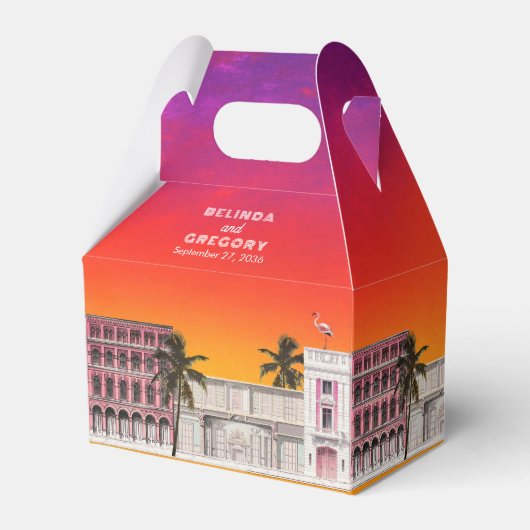 Miami Beach Rainbow Row Charleston Palm Wedding フェイバーボックス (正面サイド)
