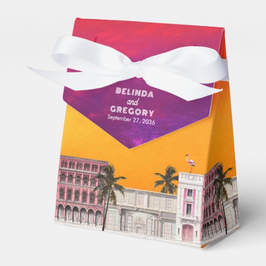 Miami Beach Rainbow Row Charleston Palm Wedding フェイバーボックス (正面サイド)