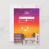Miami Beach Rainbow Row Charleston Palm Wedding 出欠カード (正面)