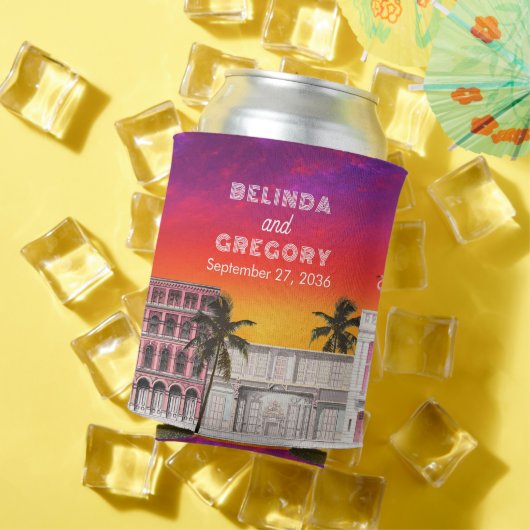 Miami Beach Rainbow Row Charleston Palm Wedding 缶クーラー (インサイチュ 夏)