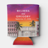 Miami Beach Rainbow Row Charleston Palm Wedding 缶クーラー (裏面)