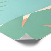 Miami Beach Tennis Print Retro Sport Art in Blue ポスター (角)