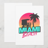 Miami Beach Travel Vintage Photo  招待状 (正面/裏面)