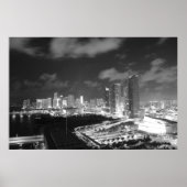 Miami by Night in Black and White ポスター (正面)