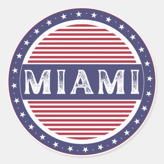Miami City Pride Emblem – American Identity ラウンドシール (正面)