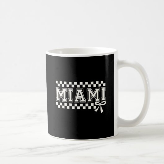 Miami Collegiate Checkerboard Coquette Bow Mug コーヒーマグカップ (右)