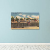 Miami, FL - Greyhound Dog Race at Kennel Club キャンバスプリント (インサイチュ (ウッドフロア))