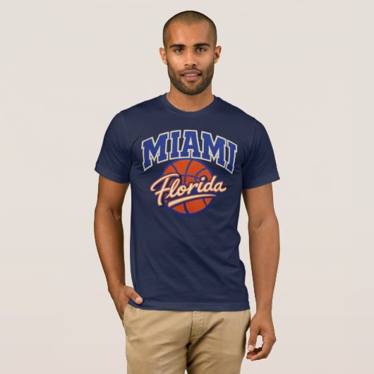 Miami Florida Basketball Graphic Tシャツ (正面フル)