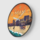 Miami Florida Beach ラージ壁時計 (傾斜)