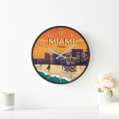 Miami Florida Beach ラージ壁時計 (ホーム)