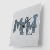 Miami Florida Denim Letter Wall Clock スクエア壁時計 (傾斜)