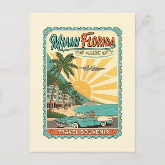 Miami, Florida – Retro 1950s Style ポストカード (正面)