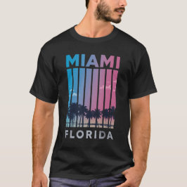 Miami Florida Retro Sunset Strip Graphic Tシャツ