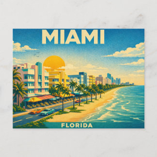 Miami Florida Retro Travel Postcard ポストカード