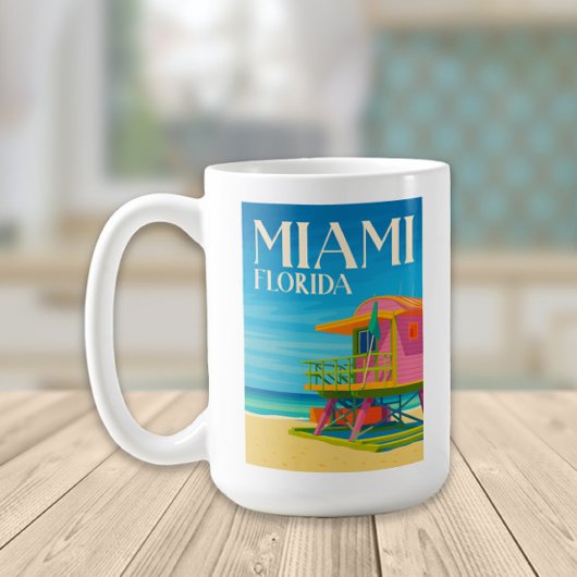 Miami Florida South Beach Life Guard Art Deco コーヒーマグカップ