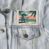 Miami Florida Travel South Beach Minimalist Retro 缶バッジ (インサイチュ)