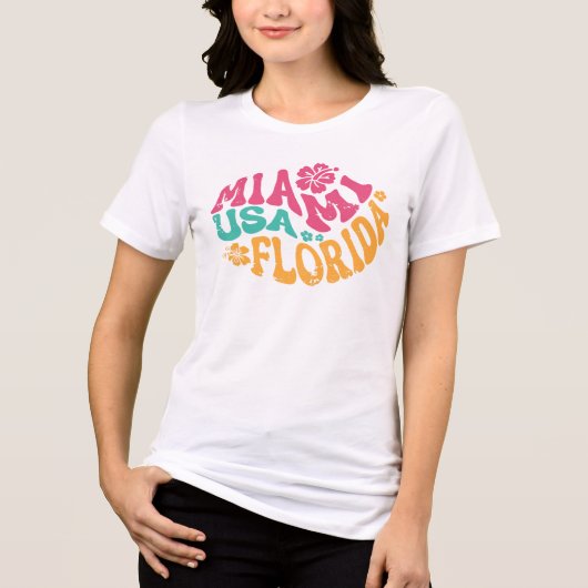 Miami Florida USA  トライブレンドＴシャツ (正面)