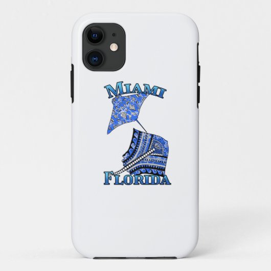 Miami Florida Vacation Tribal Stingray Beach Case-Mate iPhoneケース (裏面)
