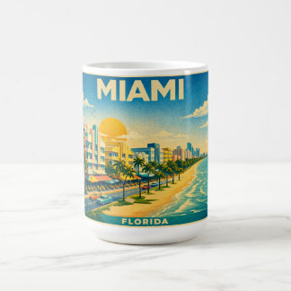 Miami Florida Vintage Travel Poster Mug コーヒーマグカップ