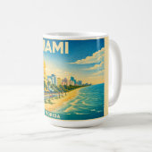 Miami Florida Vintage Travel Poster Mug コーヒーマグカップ (正面右)